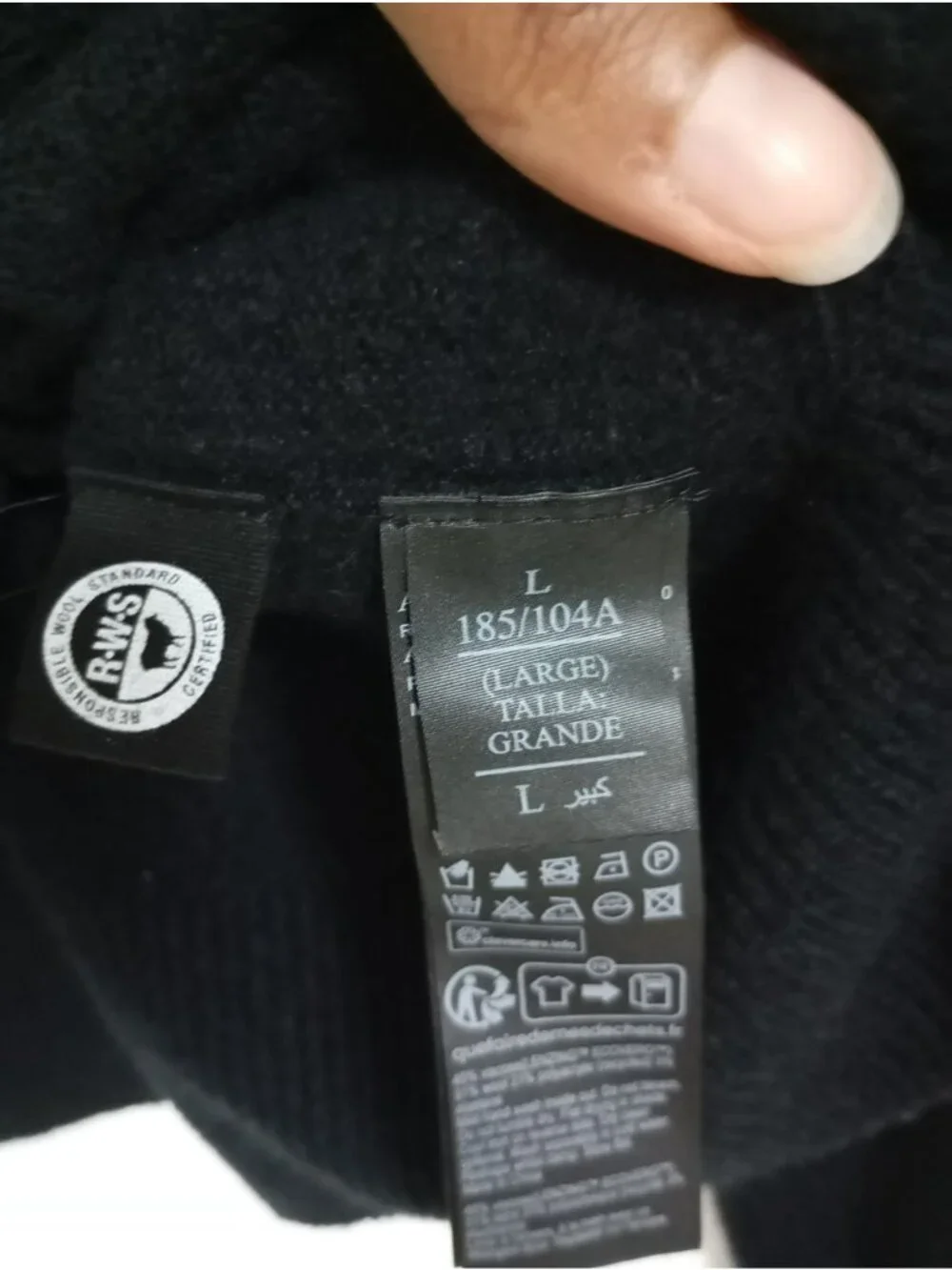 AllSaints Black Crewneck Sweater Mens Large Viscose Wool Blend